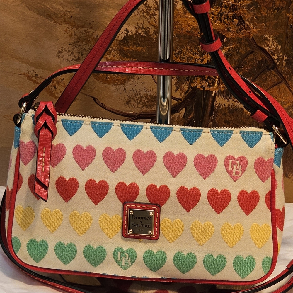Dooney & Bourke Heart Pattern  Multicolor Crossbody Bag - Picture 13 of 15